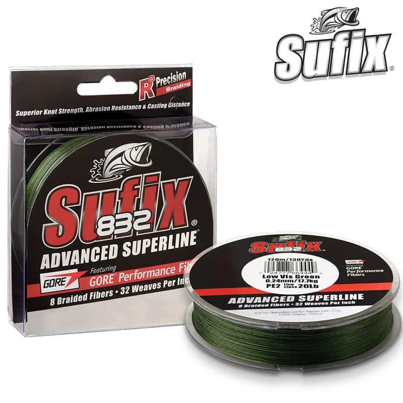 Hilo de pescar trenzado Sufix 832, longitud: 120m/250m, diámetro: 0,1mm-0,42mm, tamaño: 30-86lb PE Power linha multifilamento