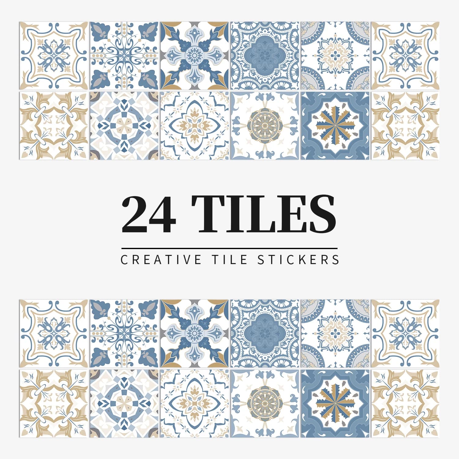 24 piezas / juego de pegatinas de azulejos de cerámica de colores claros pegatinas de pared cocina baño decoración del hogar papel tapiz pegatinas