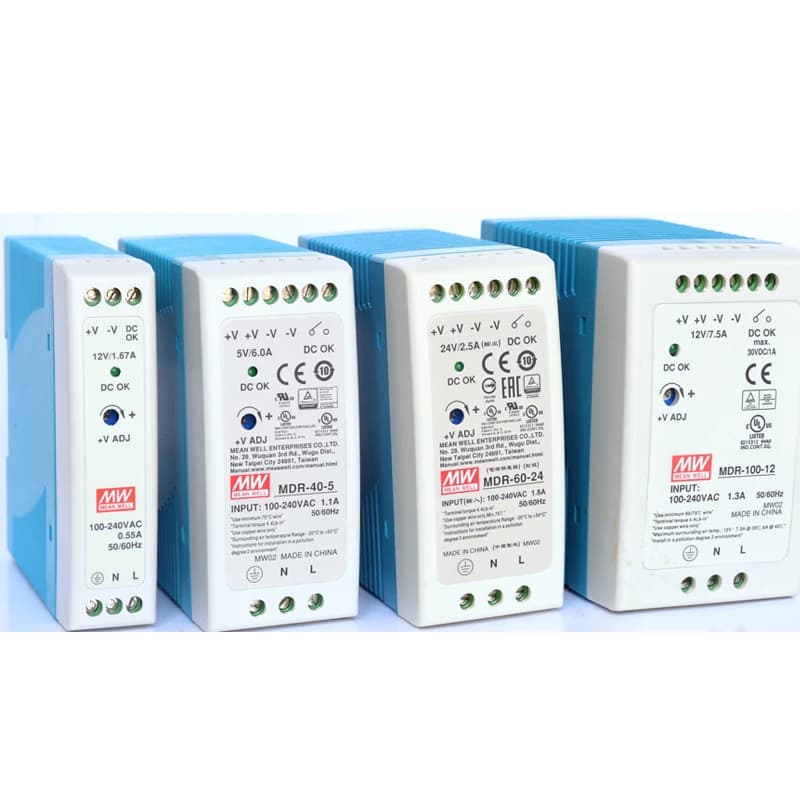 MEAN WELL MDR-10 20 40 60 100 - 5 12 15 24 48 Meanwell MDR -10 -20 -40 -60 -100 W 5 12 15 24 48 V Salida carril DIN industrial
