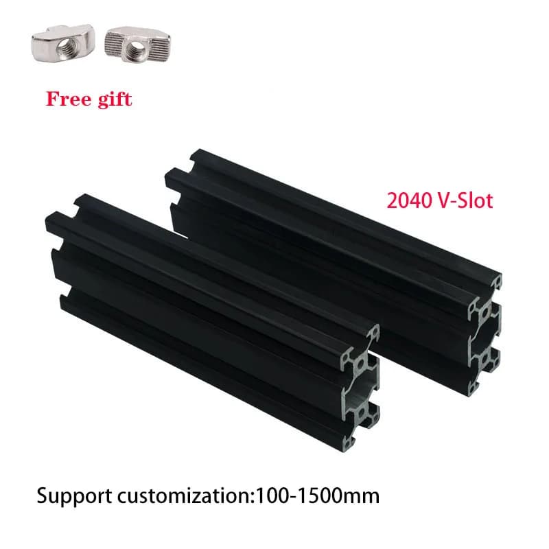 Marco de extrusión de perfil de aluminio para impresora 3D CNC, marco de extrusión de 2 piezas, estándar europeo de 2040 V, 100mm-1200mm, anodizado