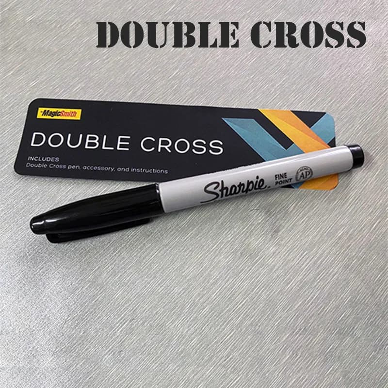 Cruz doble (1 estampador + 1 estampador de corazón), trucos de Magia, tinta que desaparece, Magia, mago, ilusiones de primer plano, truco,