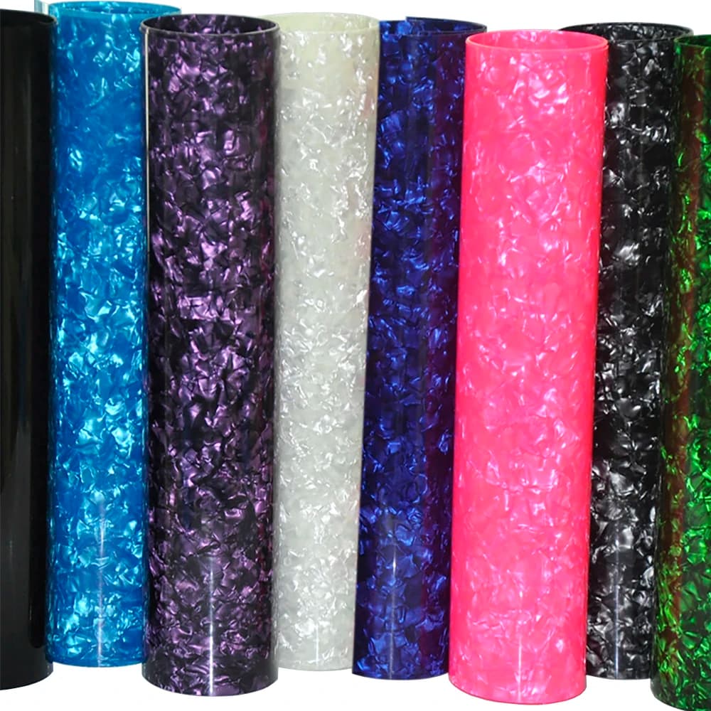 Hoja de celuloide de 320mm x 1300mm, hoja decorativa para instrumentos musicales de 0,46mm, envoltura de tambor DIY, varios colores