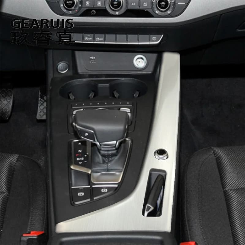 Panel de cambio de marchas de Control para Audi, accesorios de coche para Audi A4, B9, A5, portavasos de agua, tira decorativa de estilo, cubierta