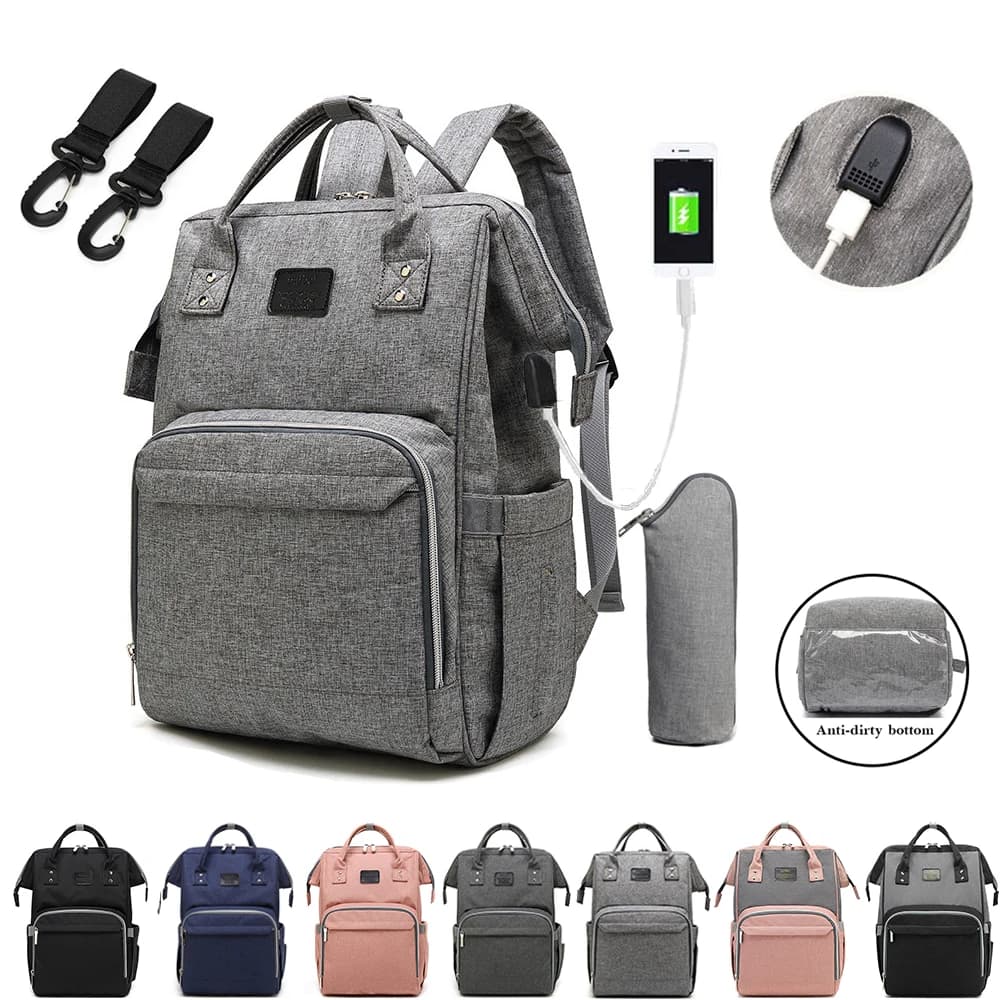 Mochila para pañales, bolsa para mamás, bolsa de gran capacidad, multifunción, impermeable, bolsas de pañales de viaje al aire libre para el