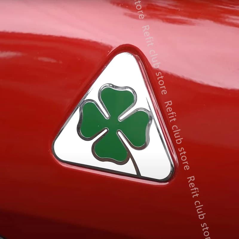 1 par de pegatinas decorativas de guardabarros de aluminio, trébol de cuatro hojas para Alfa Romoe Giulia Stelvio, pegatinas exteriores, accesorios
