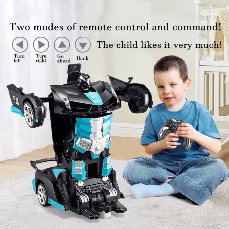 Robots de transformación de coche eléctrico RC 2 en 1, coche de deformación de una tecla, Control remoto al aire libre, modelo de coche deportivo,