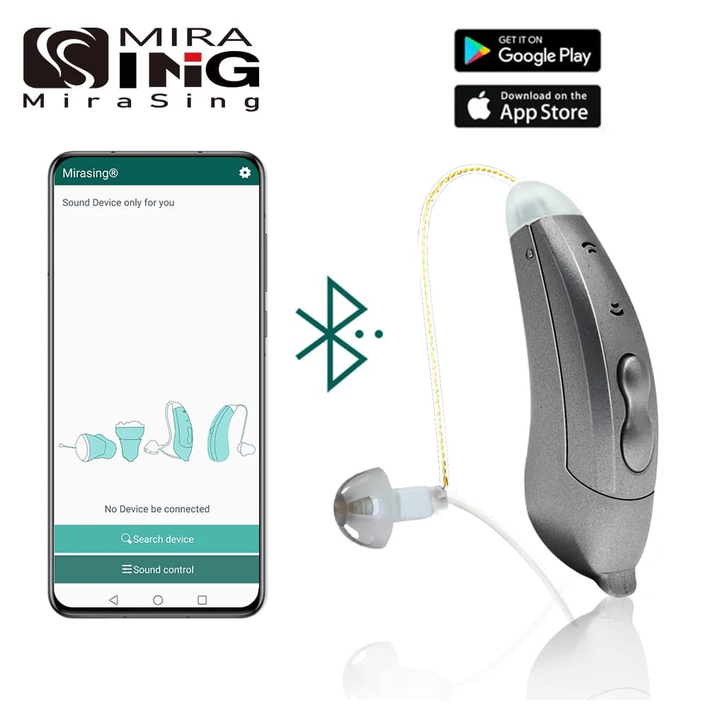 Audífonos con Bluetooth de 10 canales, amplificador de sonido de tono ajustable Invisible, apto para pérdidas auditivas de niveles moderados,