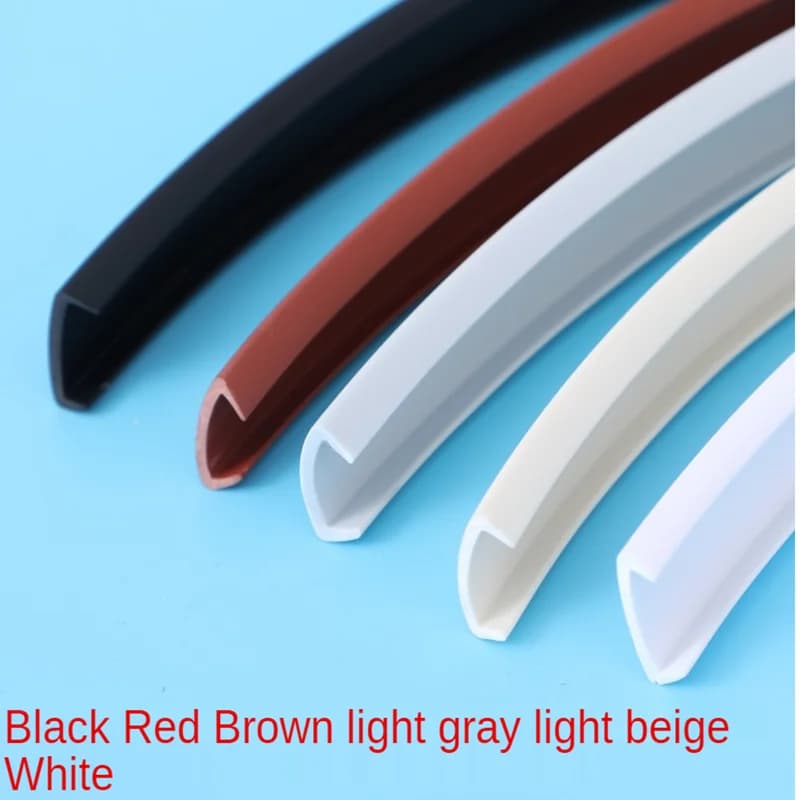Borde en U de 2M-10M, ribete de chapa para muebles, borde de PVC suave, 12MM, 14MM, 16MM, 18MM, 20MM, 25MM, blanco, Beige, gris, negro, marrón