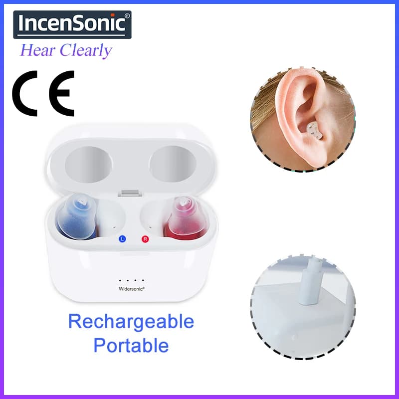 Audífono recargable V30 ITC, auriculares invisibles, amplificador de sonido de tono ajustable, dispositivo auditivo intrauditivo