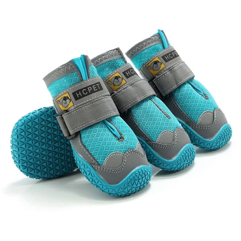 Zapatos transpirables para perros grandes, calzado profesional antideslizante y duradero con suela de goma para senderismo, 4 unidades por Set