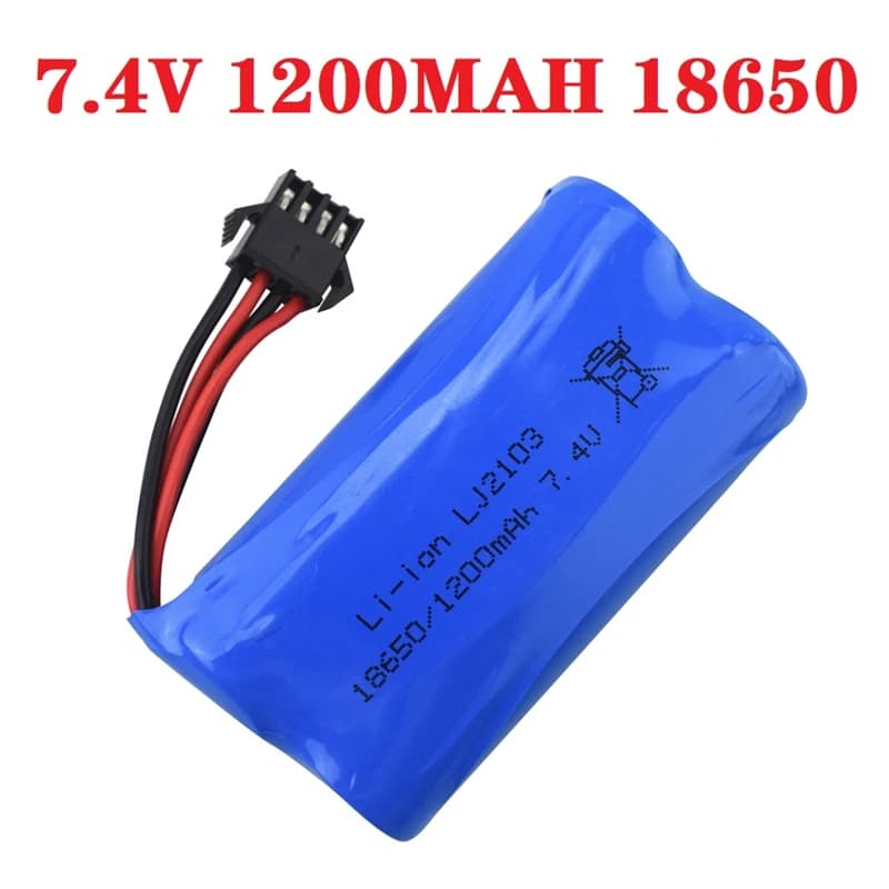 1/2/3/5 Uds 7,4 V 1200mAh batería de litio para barco RC inalámbrico EC08, modelo de barco, modelo de coche batería de litio de alta velocidad de