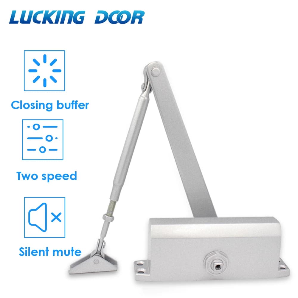 Amortiguador hidráulico automático para puerta, equipo de cierre silencioso de 45KG a 85KG, velocidad ajustable