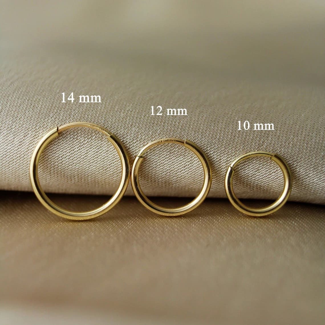 Pendientes de Aro Infinitos de Oro Laminado de 14K, 10 Tamaños, Joyería de Oro, Pendientes de Aro, Brincos, Pendientes, Oorbellen, Pendientes Boho