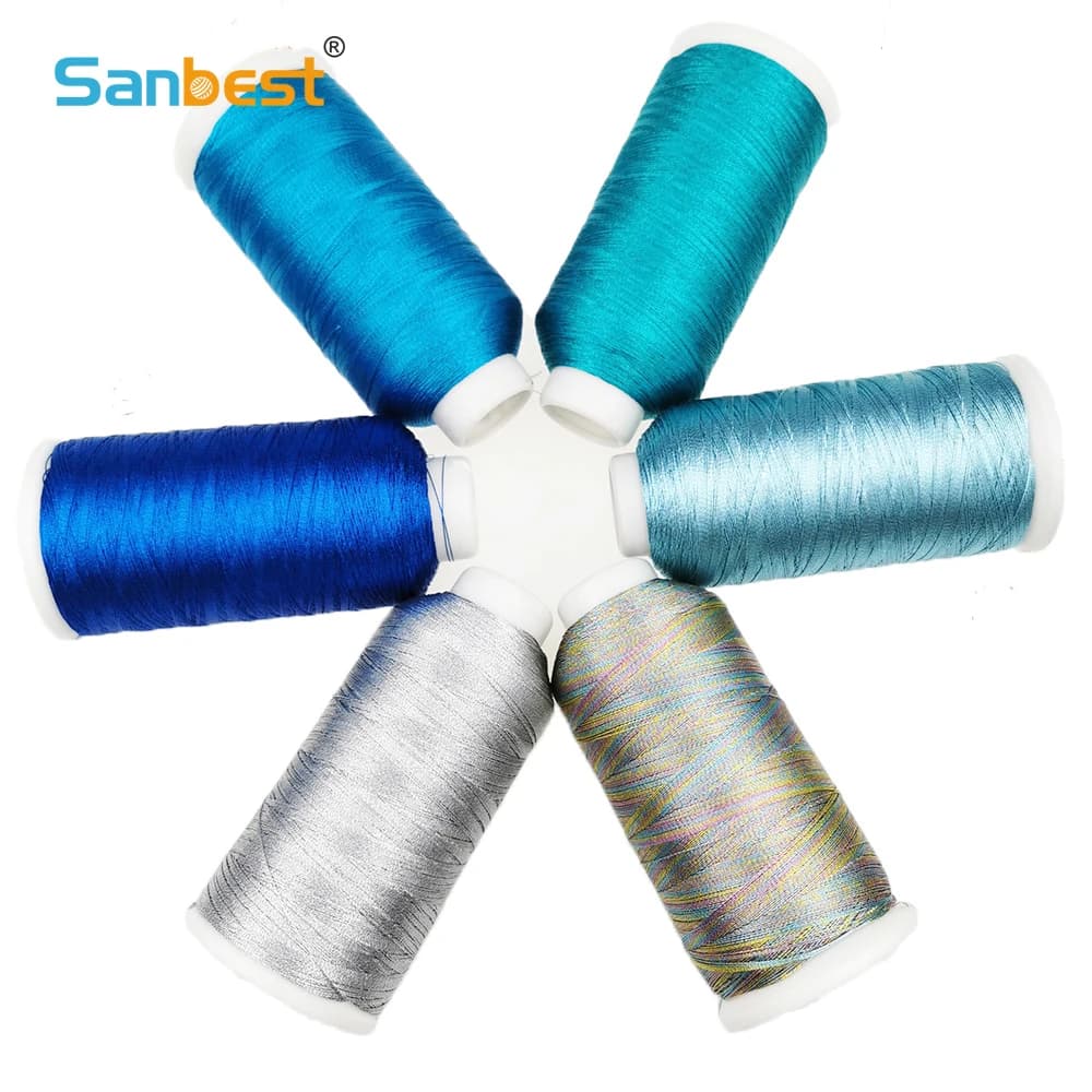 Sanbest 3 hebras de hilo de tejer metálico hecho a mano DIY pulsera hilo de puntada hilos de ganchillo para tocar Color rosa - 153