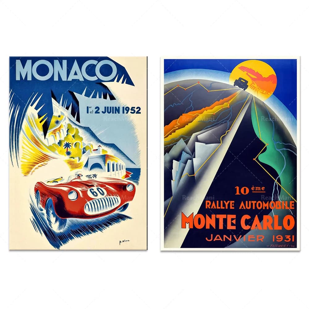 Monaco 1er y 2 Juin 1952 |   Carreras de automóviles retro |   Impresión deportiva automática