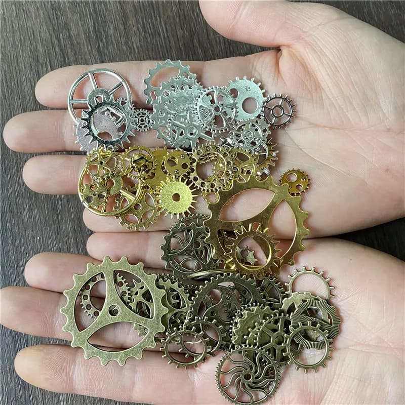 Dijes colgantes Vintage de Metal y aleación de Zinc para fabricación de joyas, dijes de engranajes Steampunk antiguos mezclados, fabricación de