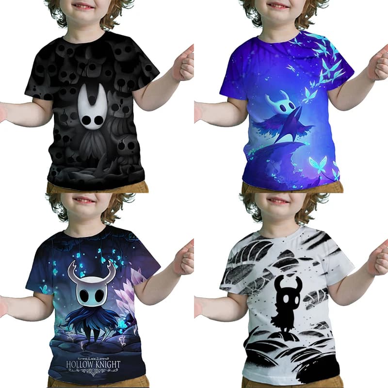 Camisetas de caballero hueco 3D para niños, camisetas de dibujos animados para niños, camisetas de Anime para niños pequeños, camisetas para