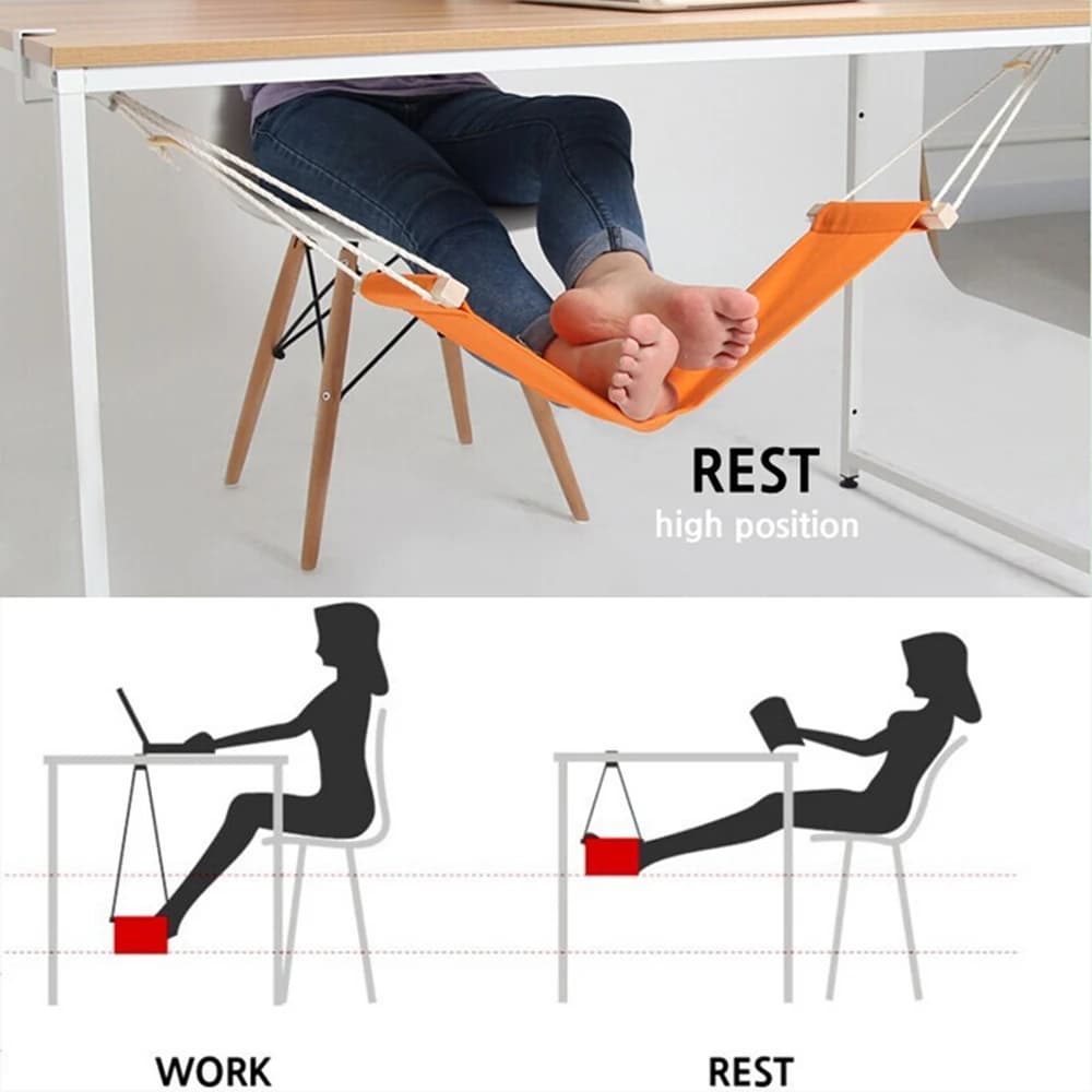 Hamaca portátil para pies, reposapiés casual para escritorio, columpio para pies, reposapiés para exteriores, mesas de oficina, ocio, hogar,