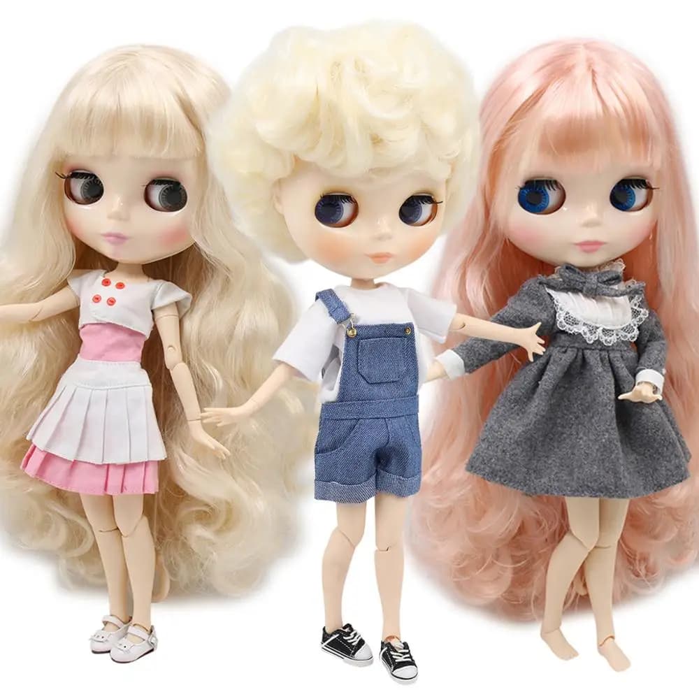ICY DBS Blyth muñeca de juguete, piel blanca, cuerpo articulado, cara brillante, ojos aleatorios, colores, bjd, 30cm
