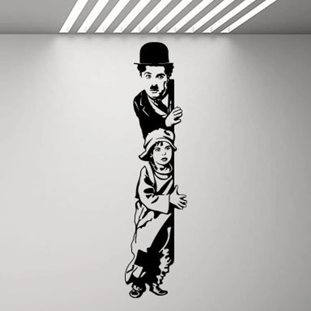 Decoración artística Chaplin the Kid pegatinas de pared vinilo película estrellas actores calcomanía de pared decoración del hogar para sala de