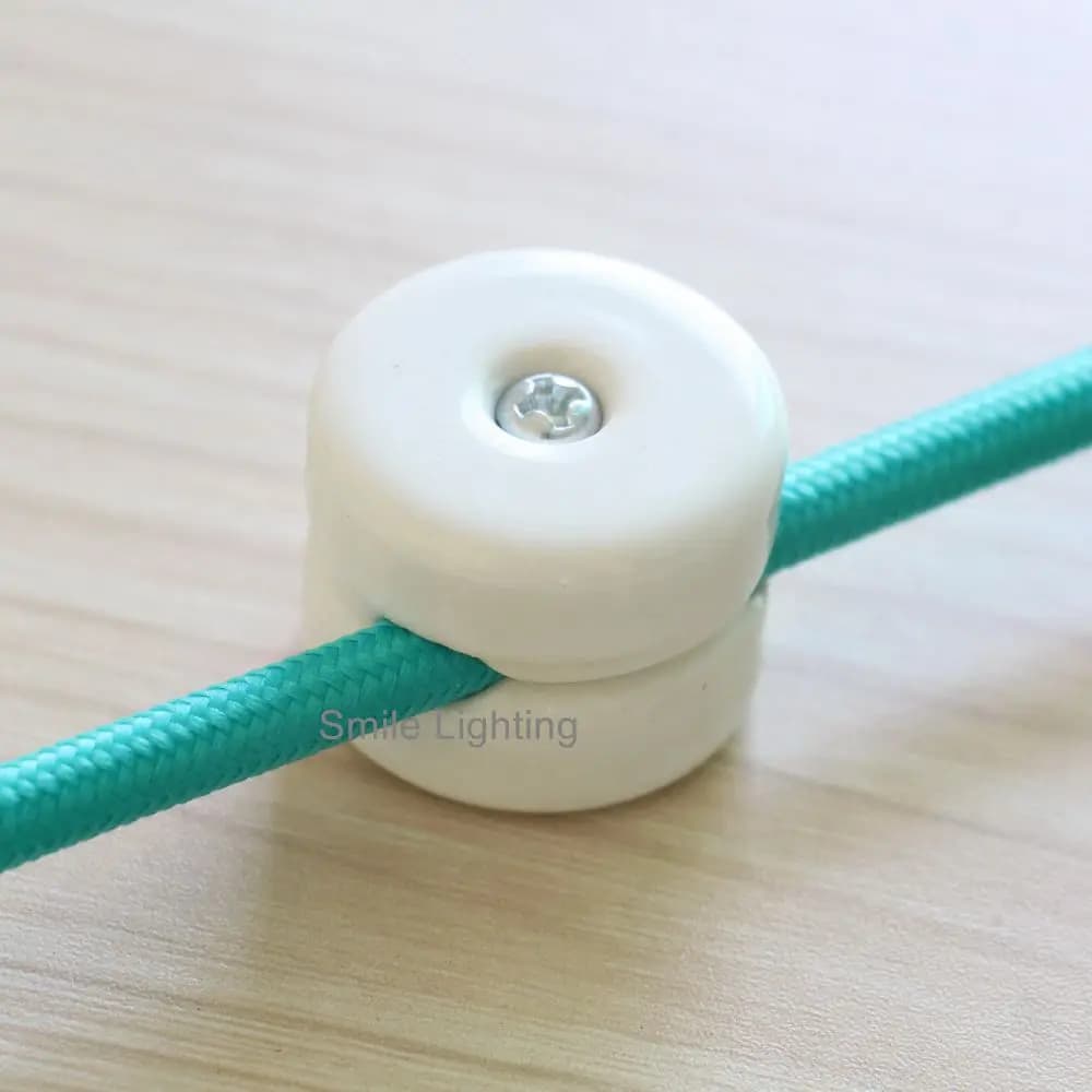 Base guía de cable redonda, aislador de porcelana, fijaciones de cableado de pared para decoración de iluminación vintage
