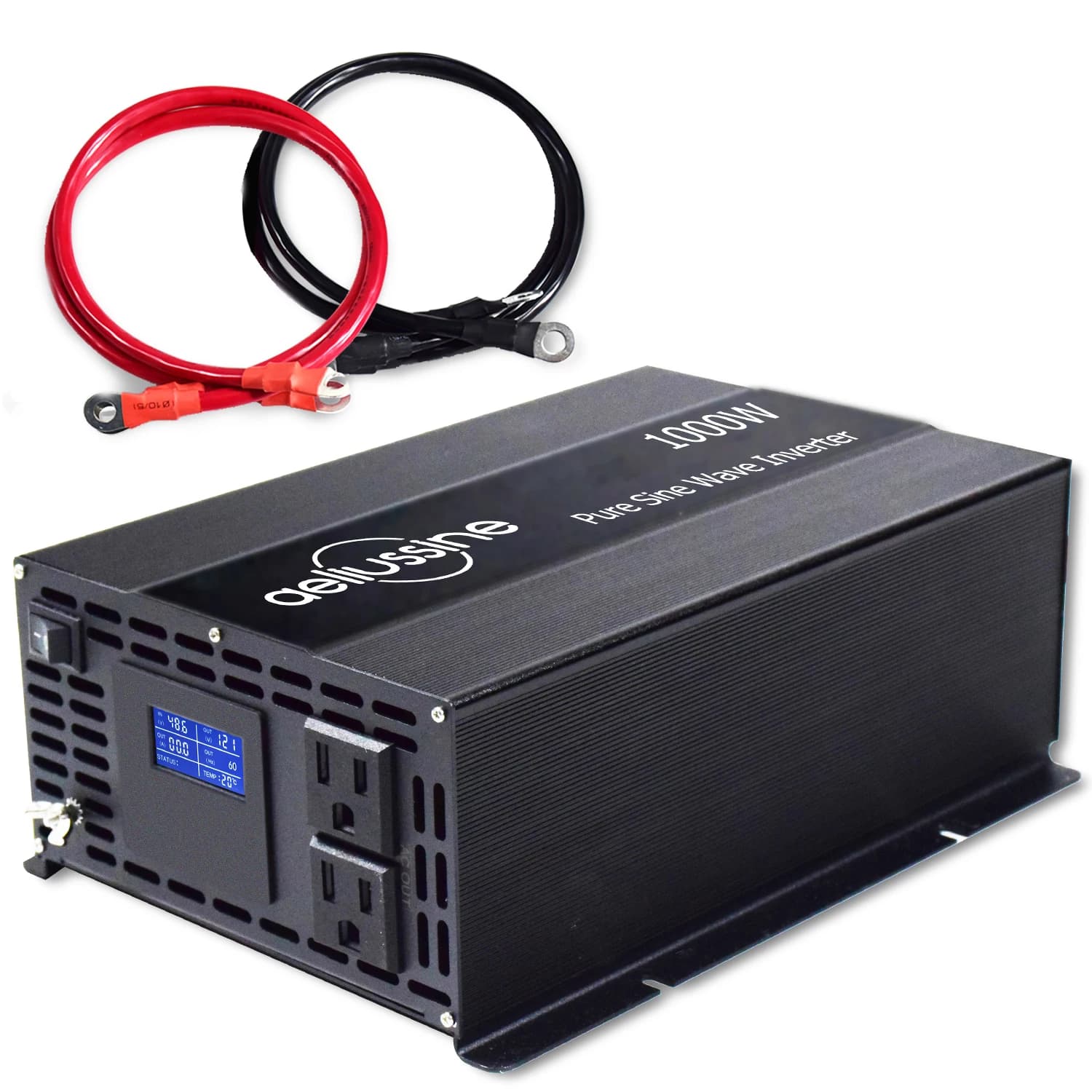 Inversor Solar de onda sinusoidal pura, convertidor de voltaje con pantalla LCD, potencia máxima de 2000W, 12V/24V/36V/48V CC a 1000 V/120V/220V/230V