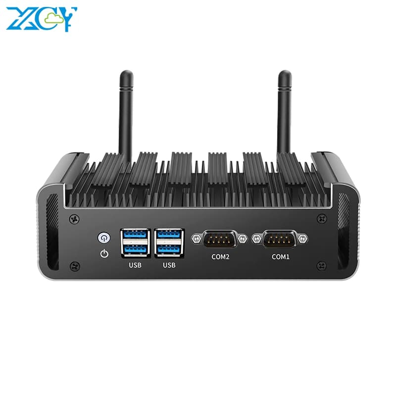 Mini PC Sin Ventilador XCY Intel Core I5 I7 I3 4ª 5ª Gen 2x Serial RS232 2x GbE HDMI VGA 4x Puertos USB Compatible con WiFi Windows Linux