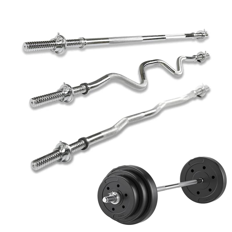 Barras estándar rectas y curvas con mancuernas, levantamiento de pesas, barra de entrenamiento, gimnasio y hogar, equipo de fitness, 25mm, 1,2 m, 1,5