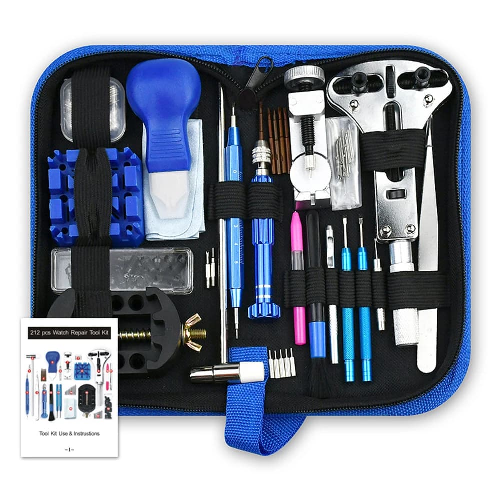 Kit de herramientas de reparación de abridor de reloj, cuchillo de palanca, destornillador, juego de martillo, accesorio de enlace de banda de