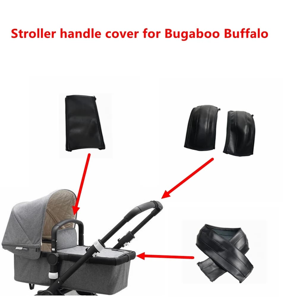 Fundas de cuero para bebé, aptas para cochecito Bugaboo Buffalo, funda para mango de cochecito, funda protectora para reposabrazos, accesorios para