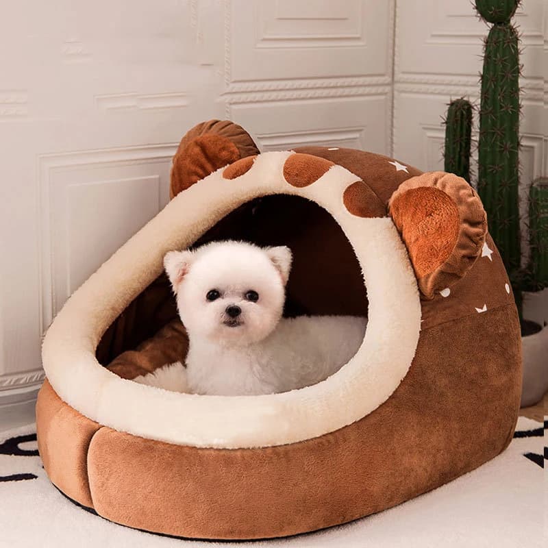 Casa plegable para mascotas, estera para perrera para perros, animales, gatos, nido para gatitos, cesta para perros pequeños, peluche, cueva de