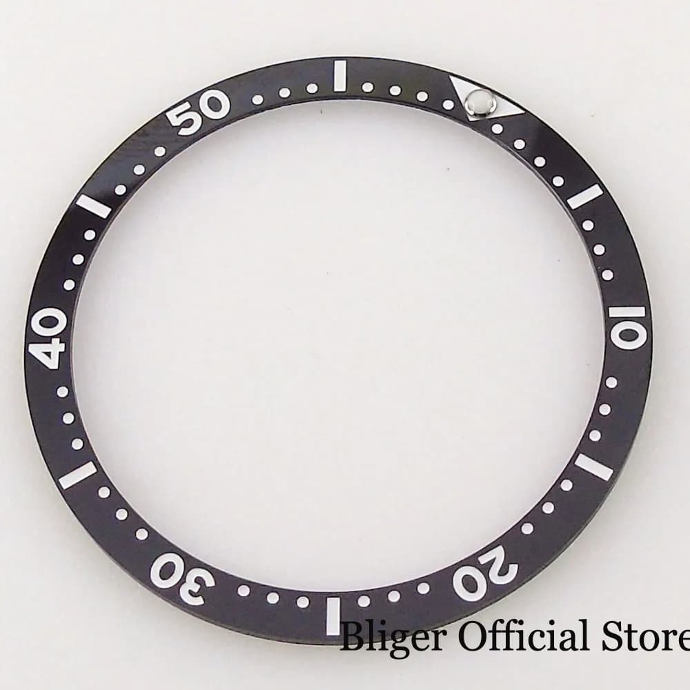 Reemplazo negro 38mm * 32,15mm reloj bisel anillo inserto ajuste caja de reloj