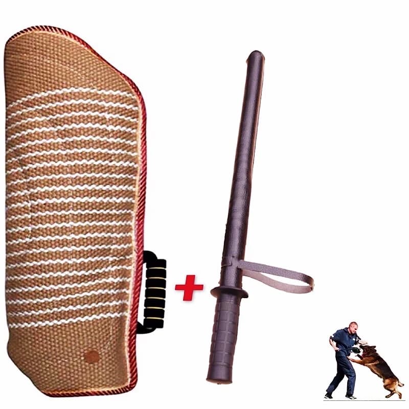 Mangas gruesas de yute para morder perros, palo para morder, perro protector, suministros de entrenamiento para perros policía, productos para