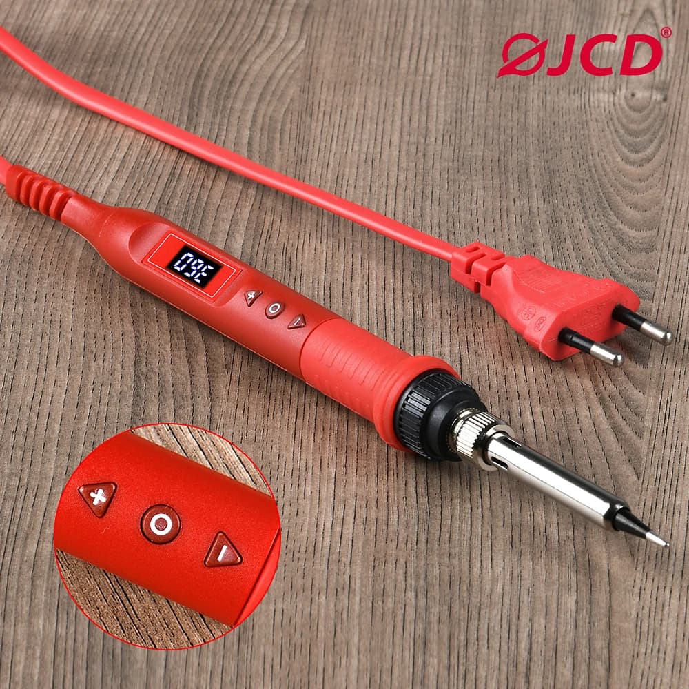JCD 908U soldador eléctrico 80W 220V/110V con interruptor botón multifunción herramientas de soldadura de hierro de temperatura ajustable