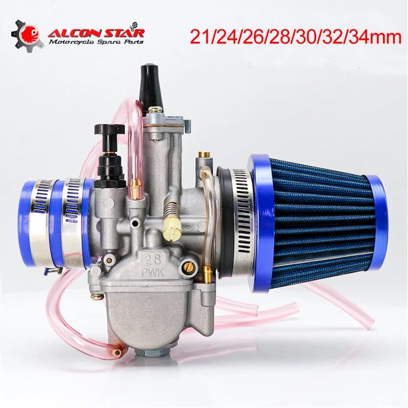 Alconstar-carburador Keihin PWK 21 24 26 28 30 32 34mm con filtro de aire 2/4T Carb apto para motocicleta Motocross Dit Pit Bike ciclomotor CB