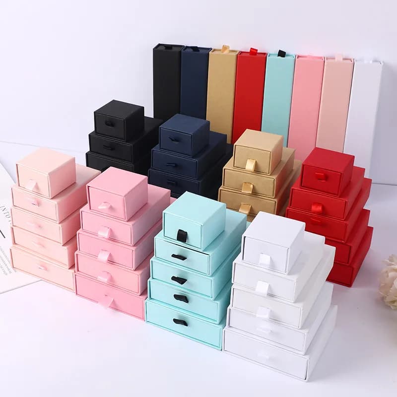 12 Uds cajón joyero anillo collar caja negro pendiente pulsera joyería organizador embalaje exhibición joyeros cajas y embalaje
