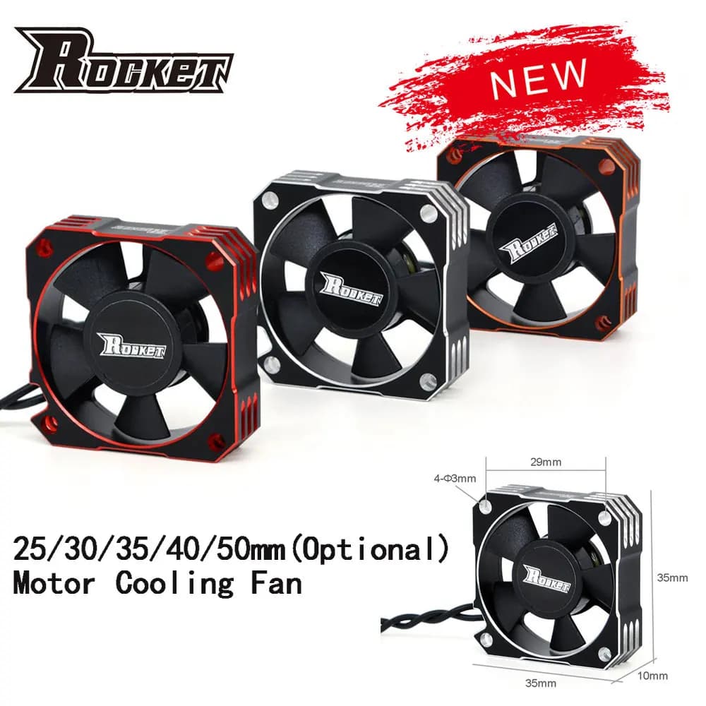 SURPASS HOBBY ventilador de refrigeración de disipación de calor cohete RC 25mm 30mm 35mm 40mm 50mm ventilador para 1/10 1/8 Motor sin escobillas RC