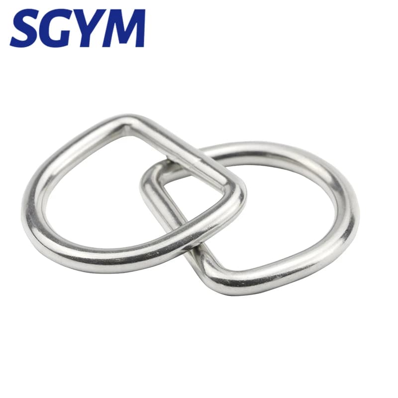 Anillo D de acero inoxidable 304 pulido soldado 30 40 50 60mm de ancho delgado 6 8mm collares para perros/mascotas accesorios de hebilla Hardware