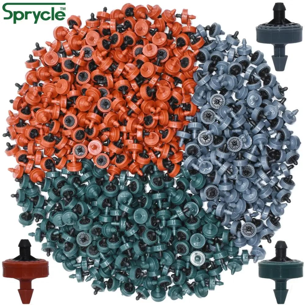 SPRYCLE-emisor de riego por goteo compensador de presión, Gotero para riego de jardín, manguera de PE para invernadero de 4/7MM, 1/4 pulgadas, 200