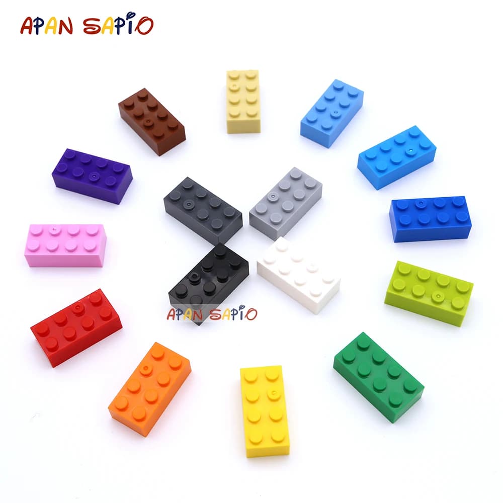 200 Uds. 2x4 puntos DIY bloques de construcción figuras gruesas ladrillos educativos tamaño creativo Compatible con juguetes de plástico 3001 para