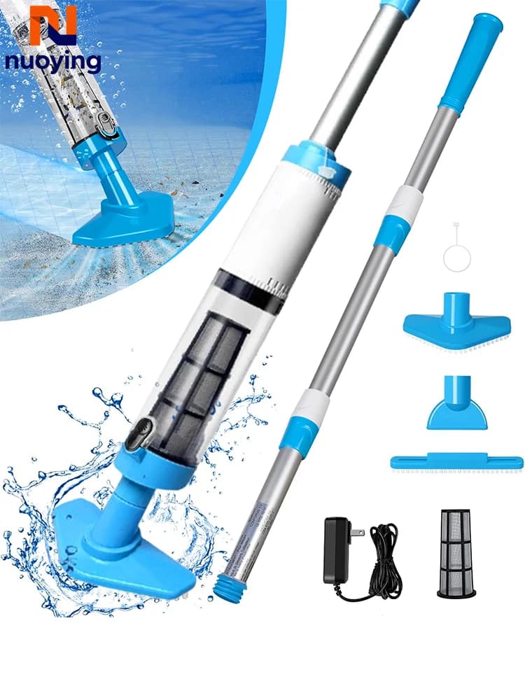 Aspiradora Inalámbrica Recargable 3 en 1 para Piscinas, Limpiador Manual para Spa, Jacuzzi, Bañera, Elimina Arena y Residuos, con Batería