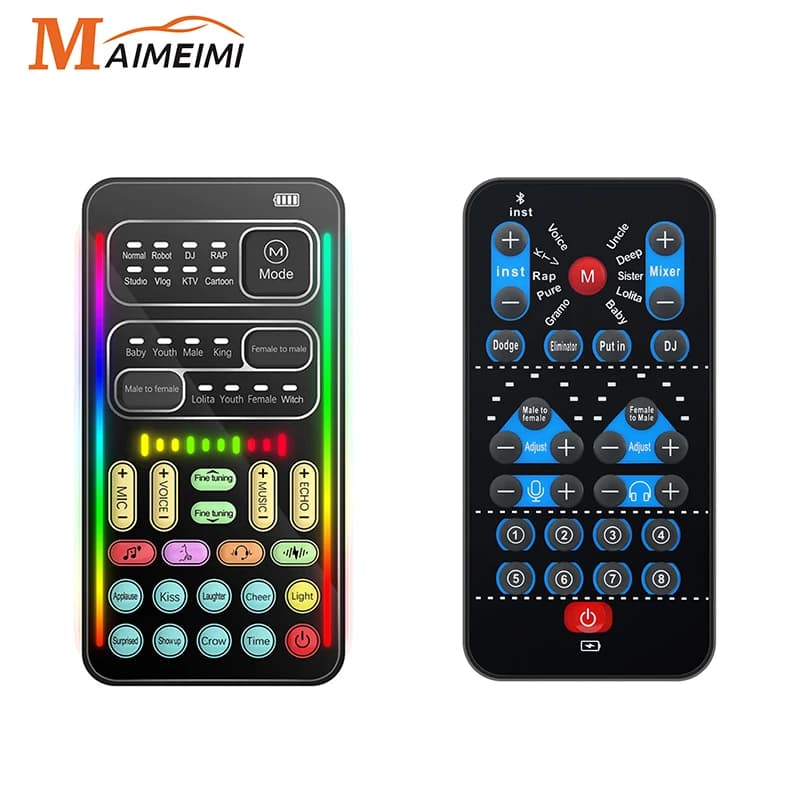 Minicambiador de voz i9, efectos de Audio múltiples, tarjetas de sonido en vivo compatibles con Bluetooth, herramienta de micrófono de tarjeta de