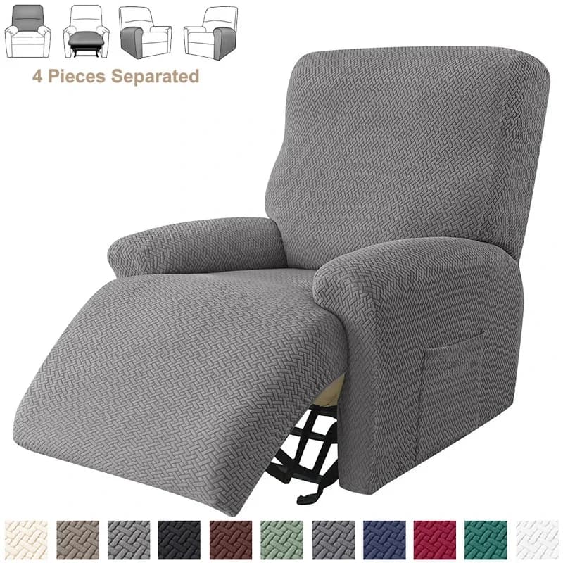 Fundas de sofá reclinables elásticas de Jacquard, funda elástica para sillón dividido, fundas antideslizantes para sala de estar