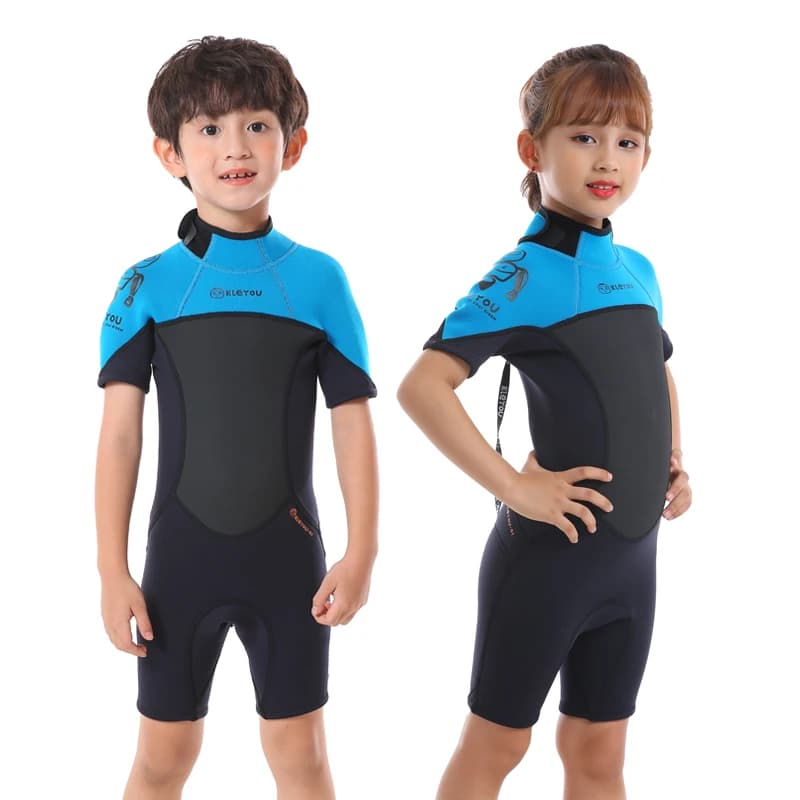 Traje de baño corto térmico para chico, traje de neopreno para Surf, traje de buceo para niños, traje de baño subacuático para apnea, conjunto de