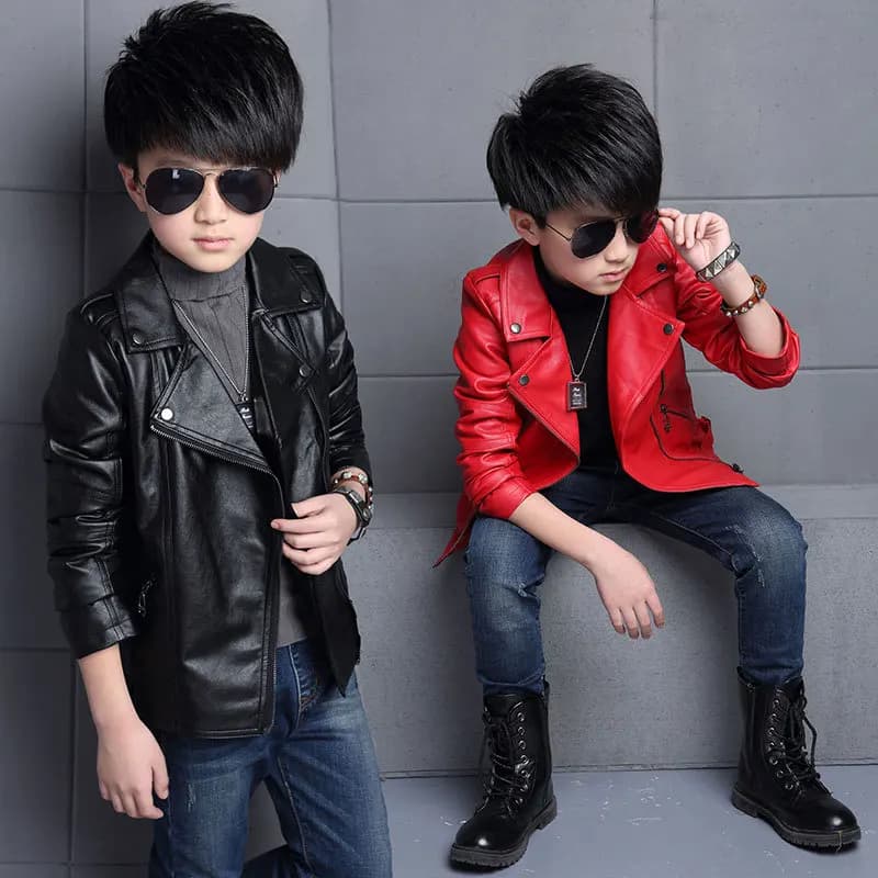 3 4 5 6 8 10 12 años primavera otoño chaqueta de cuero para niños impermeable con cremallera moda PU abrigo para niños regalos de cumpleaños ropa