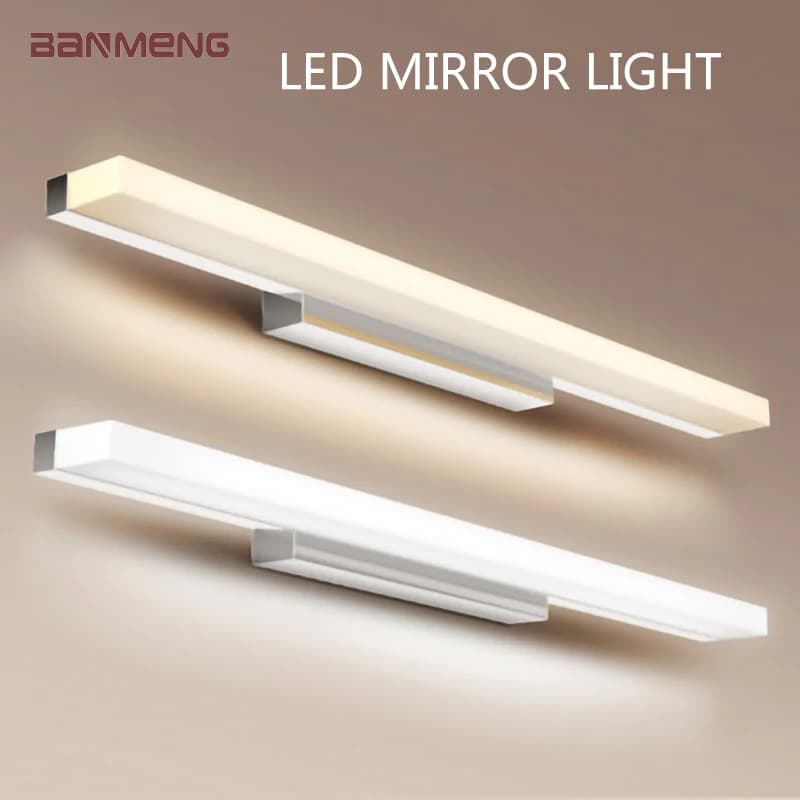 Lámpara de pared LED moderna y sencilla, accesorio de iluminación antiniebla a prueba de humedad para espejo, apliques acrílicos para interior de