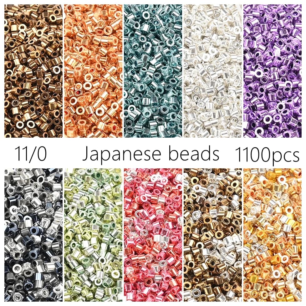 Cuentas de vidrio japonesas de color dorado antiguo Uniform 11/0 para hacer joyería de estilo francés, collares de cuentas hechos a mano, 1100