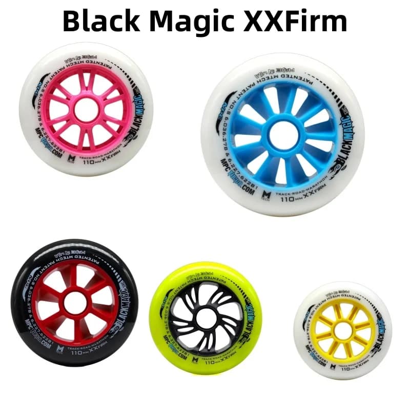 MPC-Ruedas de patines de velocidad en línea, 100mm, 110mm, 100, 86A, PU, Magic XXFirm, negro, alta elasticidad, 2 piezas