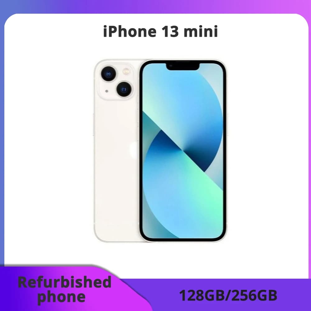 iPhone 13 Mini 5G reacondicionado con Face ID, 4 GB de RAM, almacenamiento de 128/256 GB, pantalla de 5,4, procesador A15 hexa-core - Excelente estado