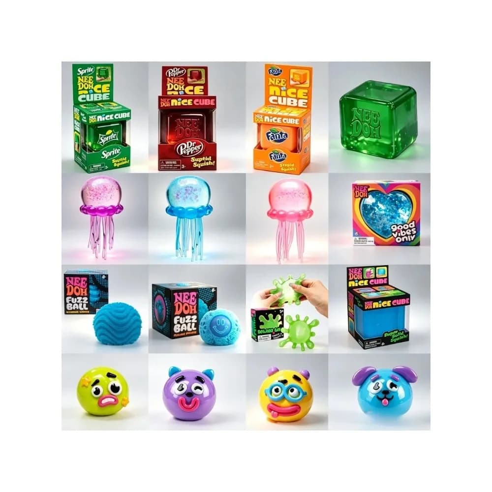 Juguete Sensorial Antiestrés Schylling NeeDoh Nice Cube, Súper Sólido y Blandito, Herramienta Sensorial para Aliviar la Ansiedad